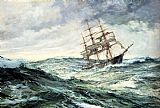 Montague Dawson A Ship In Stormy Seas painting